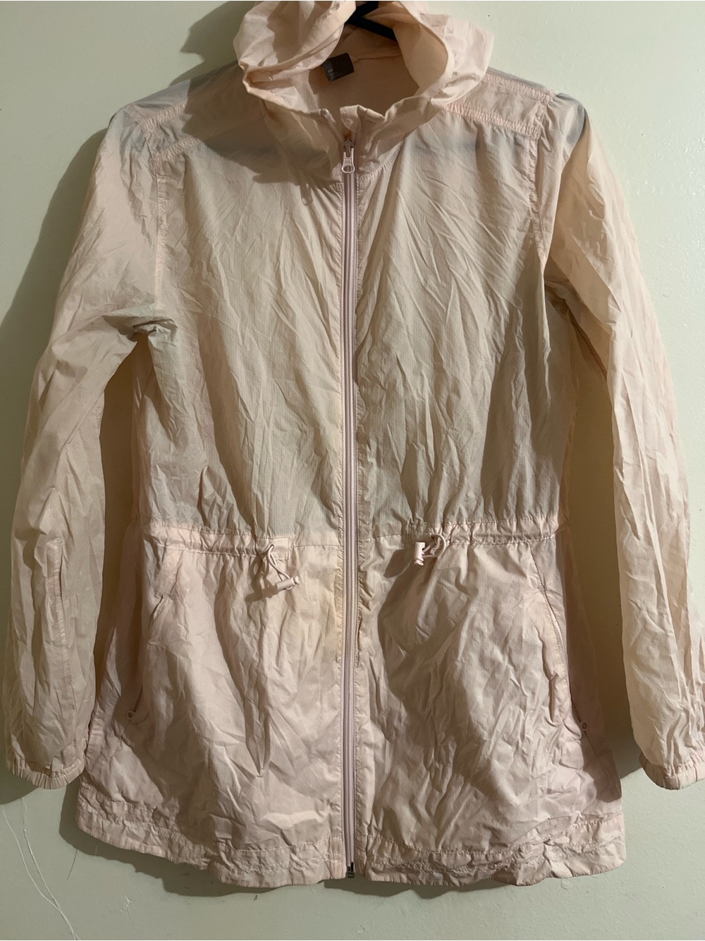 Light Pink Hooded Windbreaker Jacket